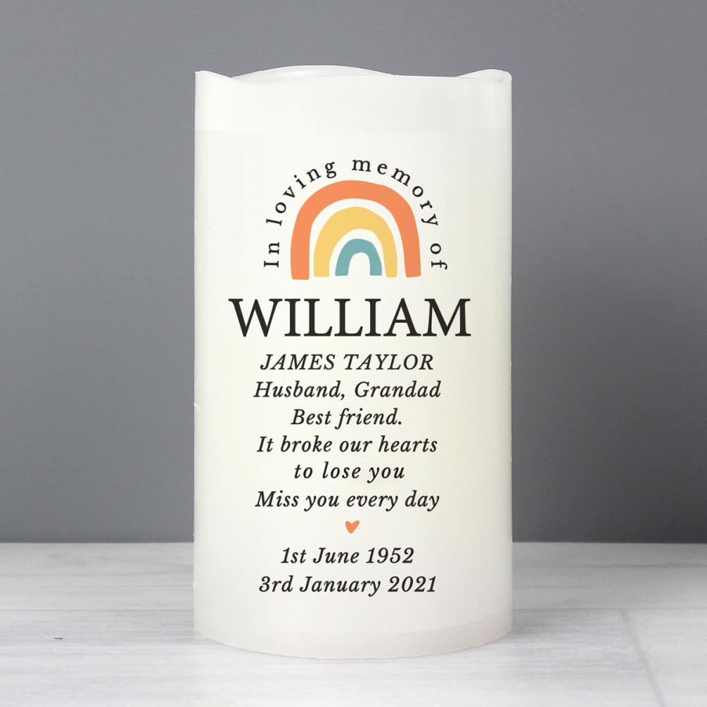 Personalised In Loving Memory Rainbow LED candle Extra Image 3